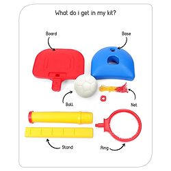 Babyhug Basket Ball Play Set With Adjustable Stand - Red & Yellow