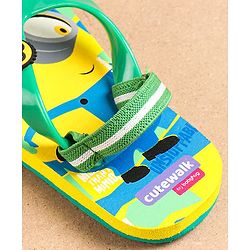 Cute Walk by Babyhug Flip Flops Minion Print - Yellow