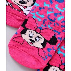 Cutewalk by Babyhug Disney Anti Bacterial Ankle Length Socks Minnie Mouse Print Pack of 3 - Pink White Mutlicolor