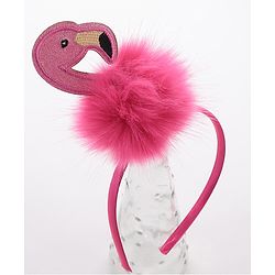 Babyhug Free Size Flamingo Applique Hair Band Set of 2 - Pink Purple