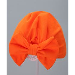 Babyhug Solid Headband with Bow Orange - Diameter 11 cm