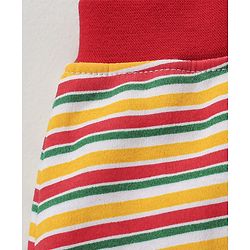 Babyhug Knit Full Length Santa Claus & Striped Diaper Pants Pack Of 3 - Multicolour