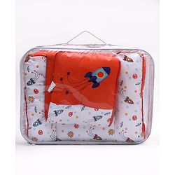 Babyhug Premium Muslin Sleeping Bag Rocket Print - Multicolor