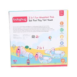 Babyhug Fun Amusement Park 3-in-1 Pool Play Tent House | Combines Tent, Ball Pool & Playhouse | Social & Creative Team Play | Inspires Imagination, Helps Develop Social Skills | Blue | BIS Certified