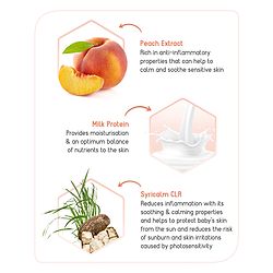 Babyhug Advanced Sensitive Peach Milk Butter - 100 g, For Sensitive Face and Body, Light Cream Texture