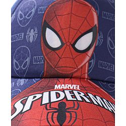 Babyhug Baby Summer Cap Spiderman Print Multicolor - Diameter 17.5 cm - 52 Multi Color