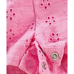 Babyhug 100% Cotton Schiffley Sleeveless Jumpsuit Solid Color - Pink