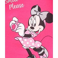 Babyhug Full Sleeves Top Minnie Mouse Print - Dark Pink