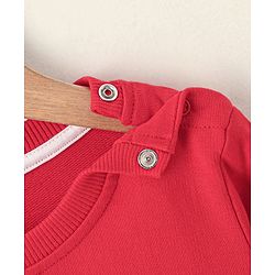 Babyhug Full Sleeves Sweatshirt Text Print - Red