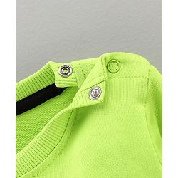 Babyhug Full Sleeves Sweatshirt Mickey Mouse Print - Lime Green