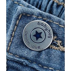 Babyhug Full Length Washed Denim Stretchable Jeans - Light Blue