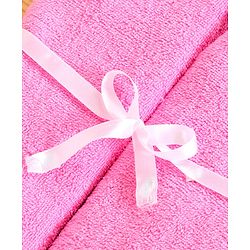 Babyhug Cotton Hooded Towel with 3D Ears - Pink
