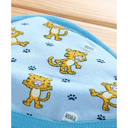 Babyhug Cotton Hooded Towels Tiger Print Pack of 2 - Yellow and Blue