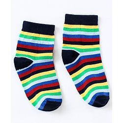 Cute Walk by Babyhug Ankle Length Antibacterial Socks Dino Design Pack of 3 - Red Black
