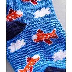 Cute Walk by Babyhug Ankle Length Anti Bacterial Socks Stripes Print Pack of 3- Blue & Red