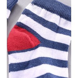 Cutewalk by Babyhug Anti-bacterial Ankle Length Terry Socks Pack of 5 Striped - Yellow Blue Orange Navy Red