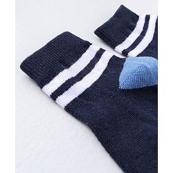 Cute Walk by Babyhug Ankle Length Anti Bacterial Striped Socks Pack of 5 - Blue Yellow Orange