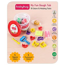 Babyhug My Fun Dough Jumbo Return Gift Set Kit With 12 Tools Pack Of 10 - 500 g