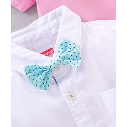 Babyhug Half Sleeves Cotton Shirt Car & Space Patch Pack of 2 - Pink White