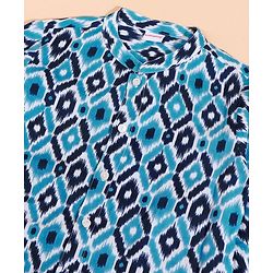 Babyhug Full Sleeves Cotton Kurta Abstract Printed - Blue