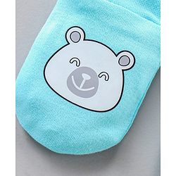 Babyhug 100% Cotton Mittens & Booties Set Panda Print - Blue