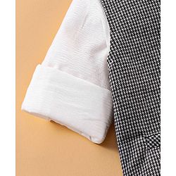 Babyhug 3 Piece Full Sleeves Party Suit With Bow - Black White