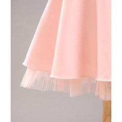 Babyhug Sleeveless Party Wear Frock With Bow Applique - Peach