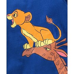 Babyhug Full Sleeves Night Suit Simba Print - Navy
