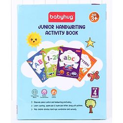 Babyhug Junior Handwriting Activity Books|Learn and Practice|For Toddlers, Nursery, Preschool Children|Pack of 4-ABC,abc,1-20 & Pattern|English|Ideal for Gifting
