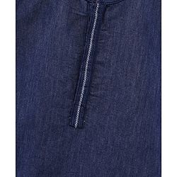 Babyhug Full Sleeves Solid Colour Kurta & Pyjama - Dark Blue White