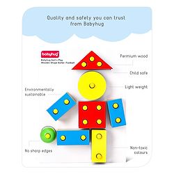 Babyhug Sort n Play Montessori Wooden Shape Sorter 22 Pieces - Multicolour