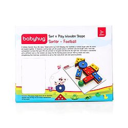 Babyhug Sort n Play Montessori Wooden Shape Sorter 22 Pieces - Multicolour