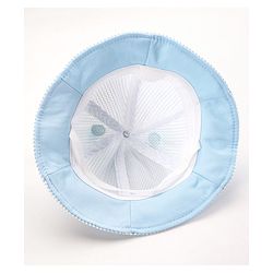Babyhug Cotton Bucket Hats Embroidered Blue - Diameter 16 cm