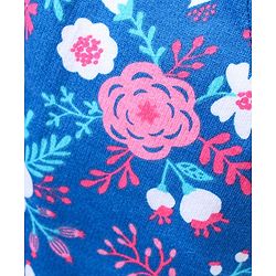Babyhug Full Length Lounge Pants Flower Print - Blue