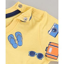 Babyhug Half Sleeves Cotton Blend Printed T-shirts - Red Blue and Yellow