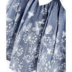 Babyhug Cap Sleeves Frock Floral Print- Blue