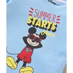 Babyhug Half Sleeves T-Shirt and Shorts Set Mickey Mouse Print- Blue White