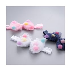 Babyhug Bow Appliquse Headbands Pack Of 3 - Blue, White & Pink