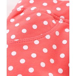 Babyhug Full Length Jeggings Polka Print - Red