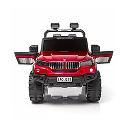 Babyhug Battery Operated Ride on Jeep With Light & Music - Red| Magic Swing Mode| Forward & Backward Operation| Openable Doors| Realistic Design| Wide Comfortable Seat| Rechargeable Battery| MP3 Player & Aux Facility