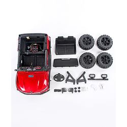 Babyhug Battery Operated Ride on Jeep With Light & Music - Red| Magic Swing Mode| Forward & Backward Operation| Openable Doors| Realistic Design| Wide Comfortable Seat| Rechargeable Battery| MP3 Player & Aux Facility