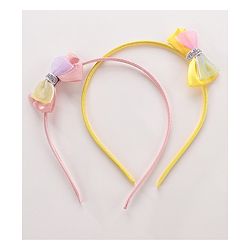Babyhug Hair Bands With Alligator Hair Clips Pack of 6 - Yellow & Peach