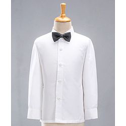 Babyhug Full Sleeves Party Suit With Bow - Grey