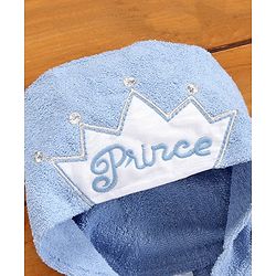 Babyhug 3/4th Sleeves Crown Bathrobe - Blue