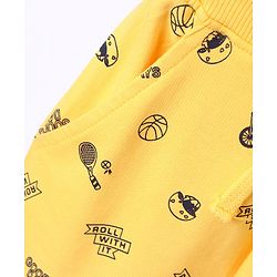 Babyhug Full Length Ribbed Waist Lounge Pant - Yellow