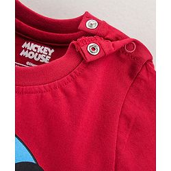 Babyhug Half Sleeves Tee Mickey Print - Red