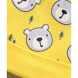 Babyhug 100% Cotton Caps Bear Print Pack of 2 - Yellow Red