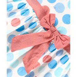 Babyhug 100% Cotton Singlet Frock Polka Dot Print - Blue