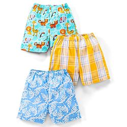 Babyhug Woven Boxers Multi Print Pack of 3 - Multicolor