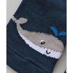 Cute Walk by Babyhug Ankle Length Antibacterial Socks Star Stripe And Whale Design Pack Of 3 - Blue Yellow